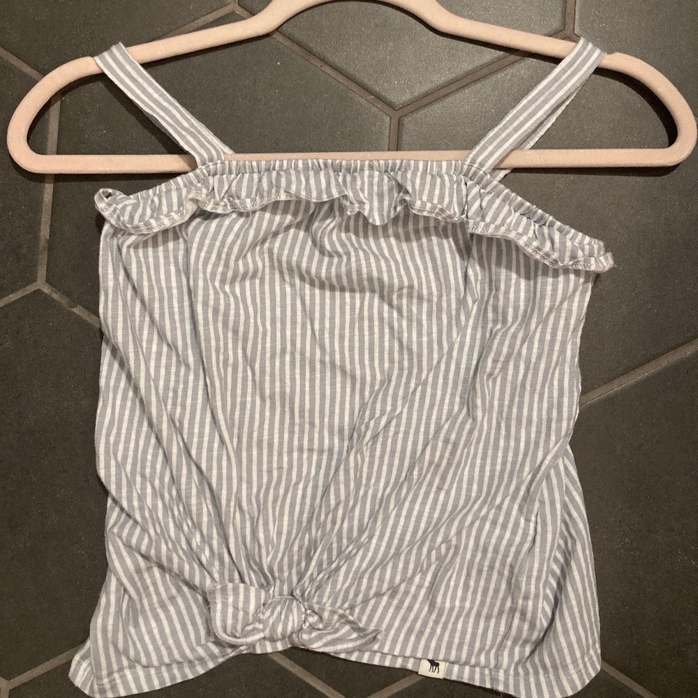 Girls light blue striped tank top